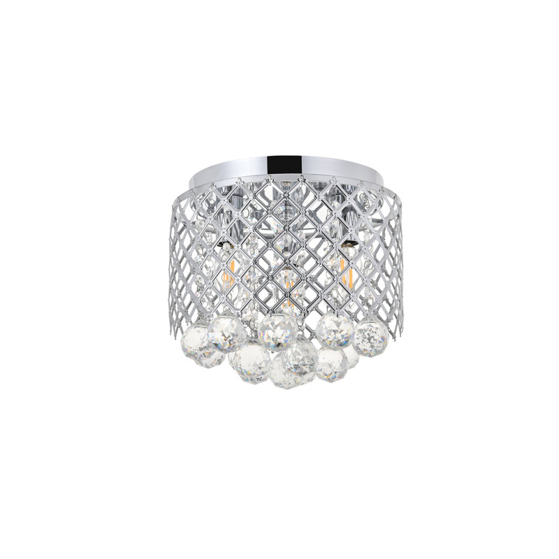Plafonnier encastré 6 lumières 18 po Stollings, Chrome chrome, 3, H 9,2 po x l 10 po x P 10 po