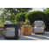 3 Pc. Modern Wicker Swivel Seating Group With Sintered Stone Accent Table