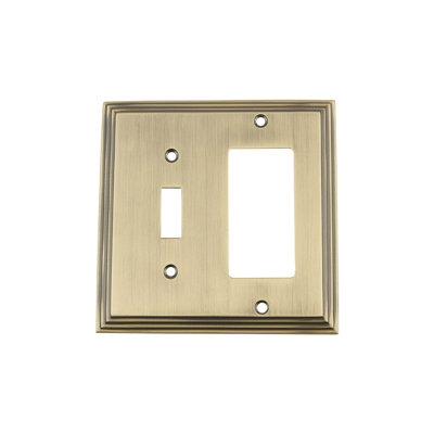Deco 2-Gang Toggle Light Switch / Rocker Combination Wall Plate