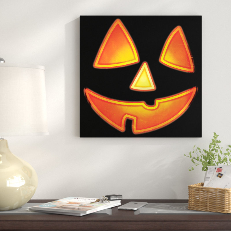 Impression sur toile tendue not so effrayant, H 18 po x l 18 po x P 1,5 po, Toile avec cadre noir, Pas de tapis