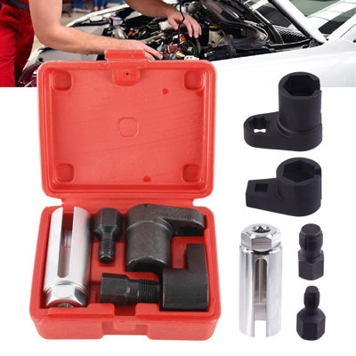 5Piece Automotive Oxygen Sensor Tool Set – Offset Wrench & Thread Chaser for Easy O2 Sensor Removal
