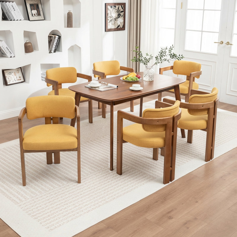 Chaise rembourrée Bula Stanford, Jaune, 6