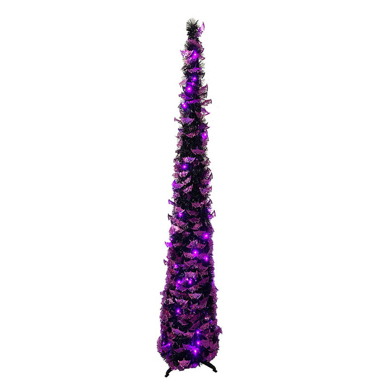 Arbre de Noël artificiel mauve 5 pi 6 po