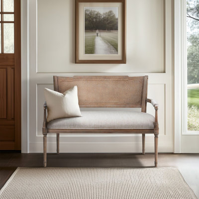 Willshire 47.25'' W Rattan Shield-Back Settee