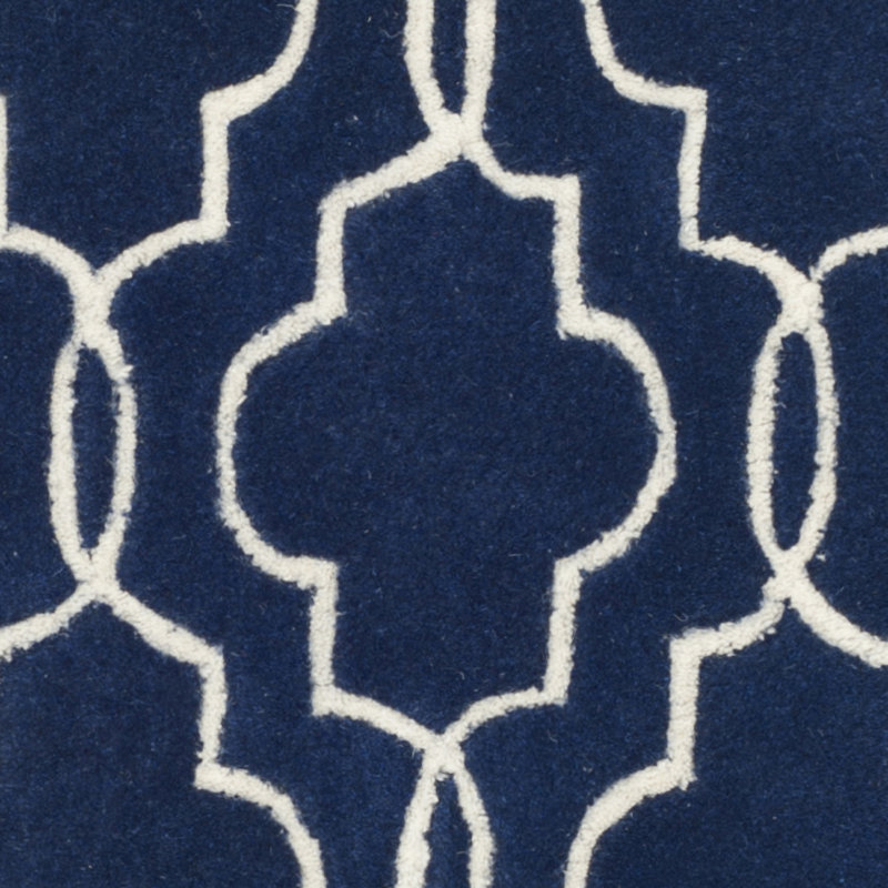 Evansville Geometric Wool Hand Woven Area Rug, Rectangle 152 x 244 cm