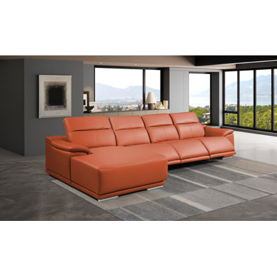 Canapé modulaire en cuir italien 4 pièces DivanItalia Camel