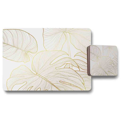 Moena Polyester Coated Hardwood Rectangle Placemat, Coaster