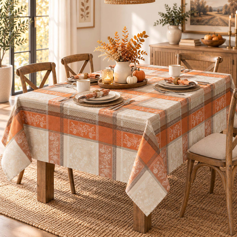 Nappe jacquard Terracotta Harvest 60" x 120"