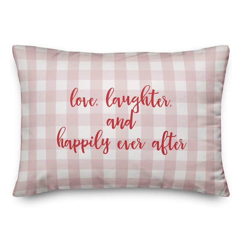 Plaid Throw Pillow, Red/Pink