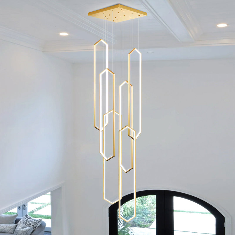Lustre linéaire à 6 lumières DEL à intensité variable Locryn, Or