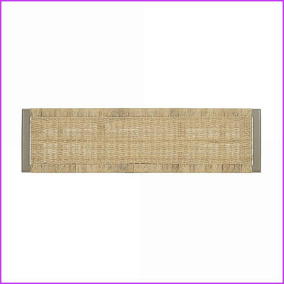 Banc en bois massif 59 po Farmhouse Modern Finition champagne recouverte pour l'extérieur | Or | Bois + rotin