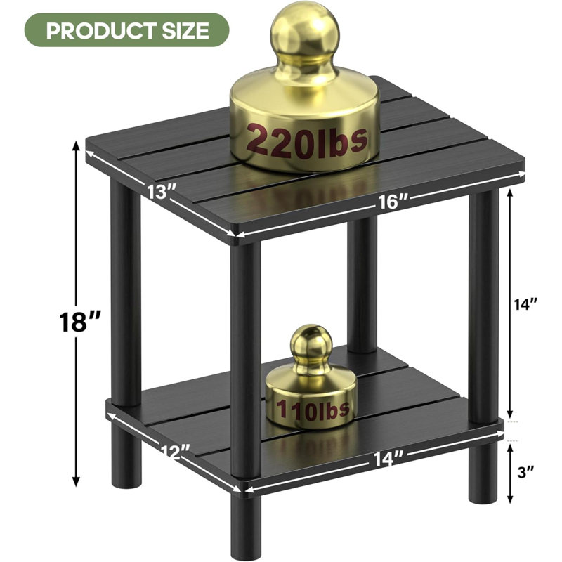 Outdoor Side Table 2 Tier Outdoor Table For Adirondack Side Tables For Outside Or Indoor Bamboo End Table For Pool Porch Weather Resistant Easy Maintenance