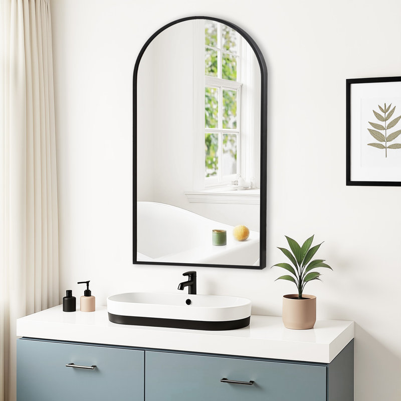 Miroir de salle de bain noir, H 40 po x l 20 po