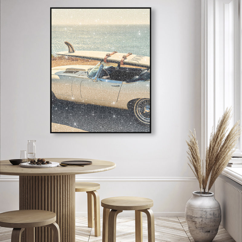Board on Jaguar II Canvas Transportation Print by Oliver Gal, Black Frame, 16 x 20, 37"H x 46"W, Black Floater Frame