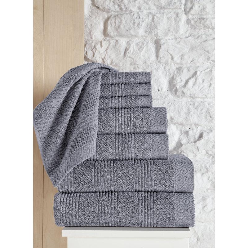 Ensemble de 6 serviettes en coton Minbota, Gris foncé