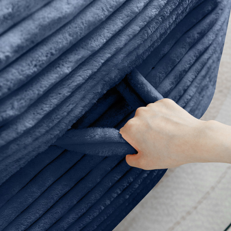 Fauteuil à billes en velours côtelé Compression, Velours côtelé bleu
