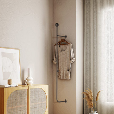 Aigan 0.6'' Metal Wall Mounted Clothes Rack