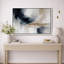 Abstrait bleu beige fluide, œuvre d'art moderne, images de salon moderne, impression sur toile encadrée-126092803-126092808