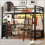 Lit mezzanine double avec bureau et lumière-1210630968