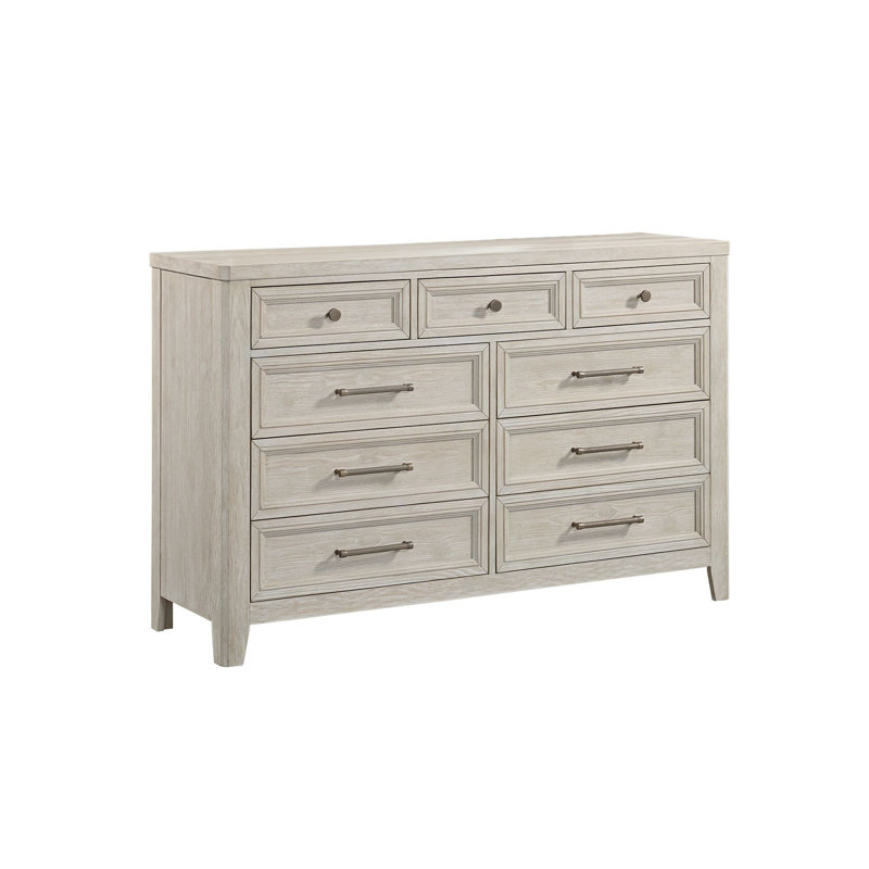 Jaemi Pine 9-Drawer Dresser, Washed Linen
