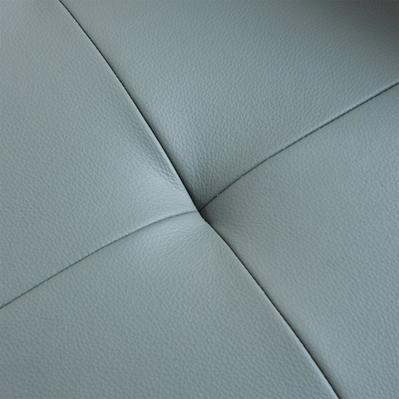 Canapé modulaire de 120 po Dorran, Cuir véritable gris