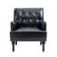Fauteuil en similicuir noir capitonné Annalese-71856055