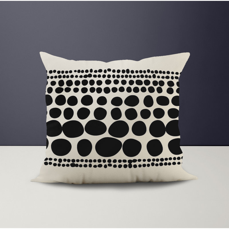 Jeté carré intérieur / extérieur en polyester Ikom, L 19 po x H 19 po, Noir