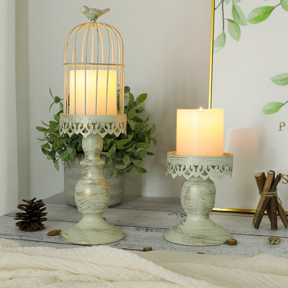 Ophelia & Co. 14.57'' H Metal Tabletop Candlestick | Wayfair