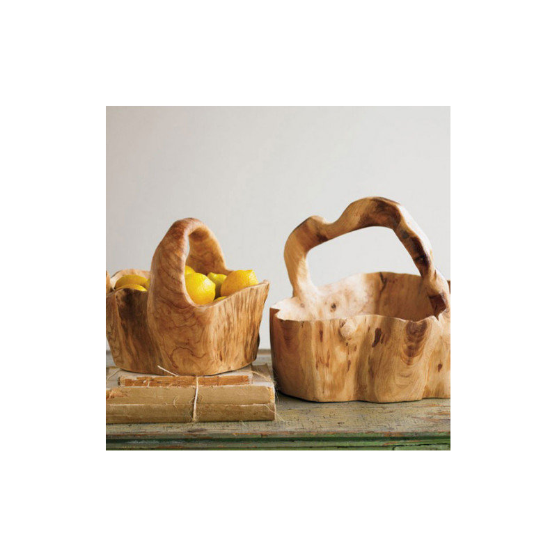 Racine du panier en bois massif earth