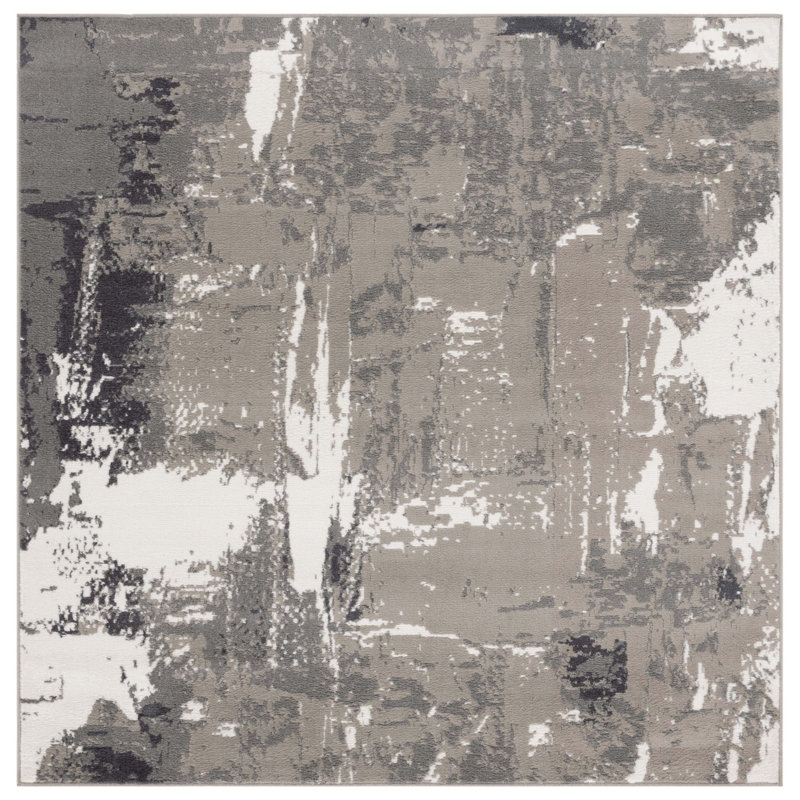Buitron Performance Abstract Rug, Square 6'7"