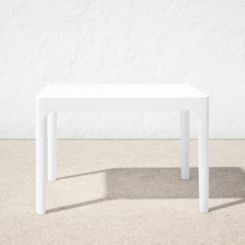 Farrah Rectangular Outdoor Coffee Table , 23.6'' in. W 19.6'' in. D, White, 23.6"W x 15.7"H x 19.6"L