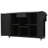 Outdoor Kitchen Island Fir Wood Kitchen Island With Stainless Steel Top, Ample Storage Space, Towel And Spice Racks And A Bottle Opener For Outdoor, Black-1313611210