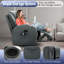 Fauteuil inclinable, fauteuil inclinable avec chaleur et massage, fauteuils inclinables pivotants à 360 °, fauteuil inclinable berçant avec porte-gobelets et poches latérales-1366552670