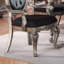 Chaise d'appoint capitonnée gris argenté et platine antique (ensemble de 2)