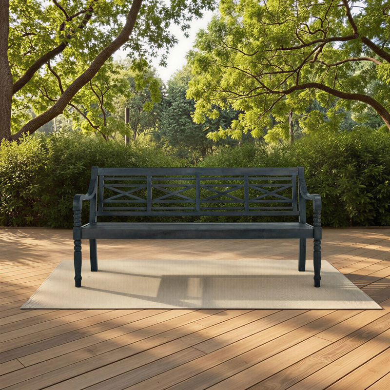 Banc de jardin en bois Paull, Gris ardoise foncé