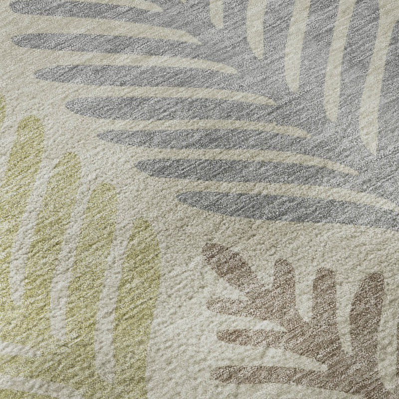 Tapis floral lavable à la machine Premium, Beige, 8 pi x 10 pi