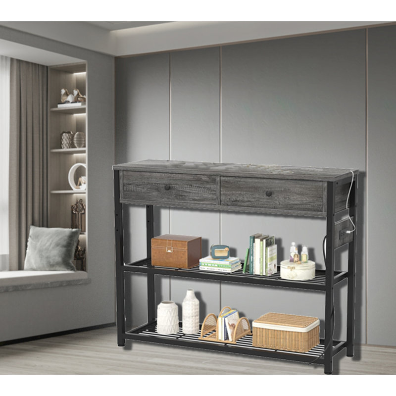 Narrow Sofa Table With Storage Rack