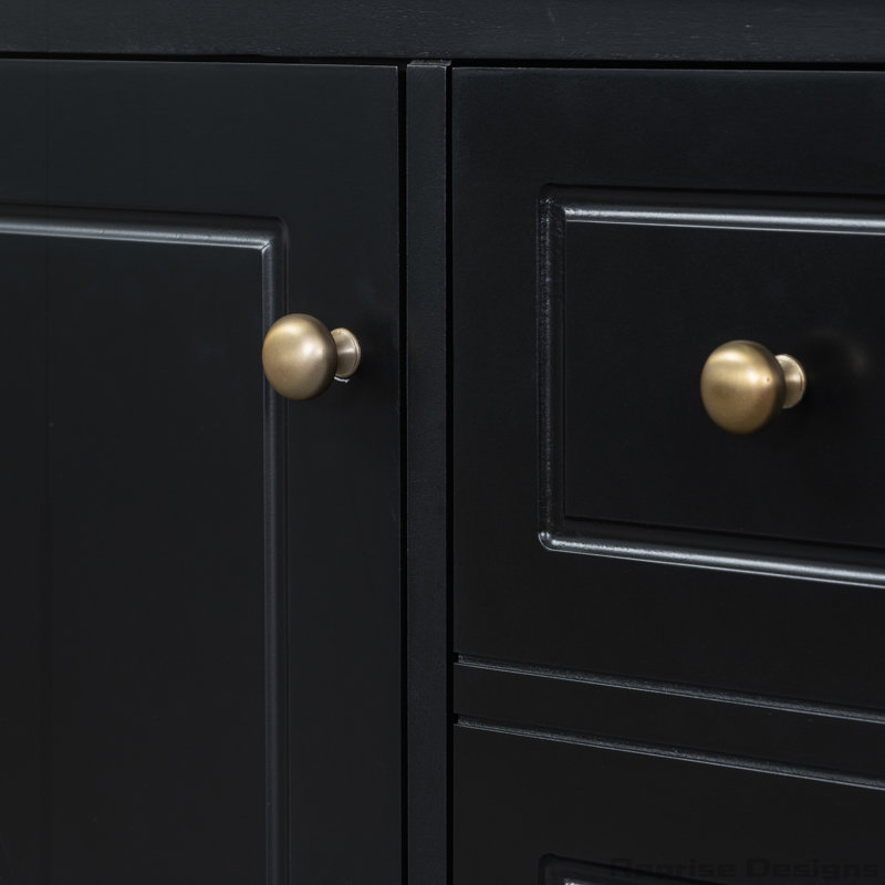 Meuble-lavabo 30 po avec lavabo, trois tiroirs, porte à fermeture en douceur, Noir