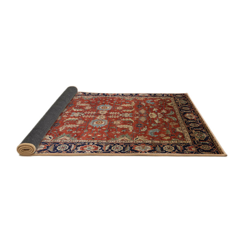 Tapis oriental rouge et bleu, Rond 4 pi