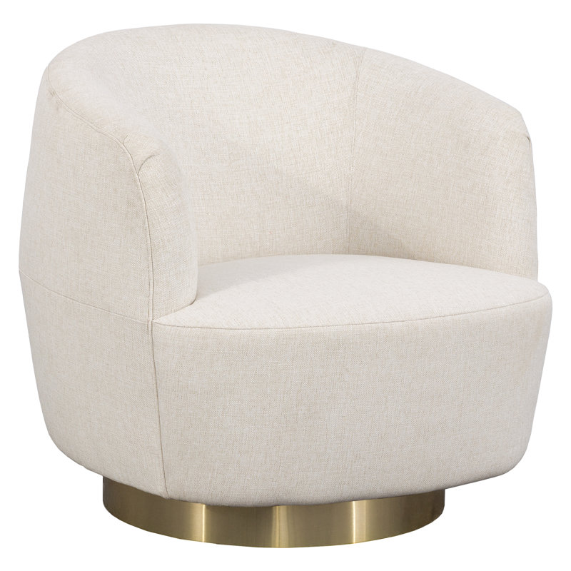 Fauteuil pivotant Dhalia, Pivotant, Laiton brillant, Mastic 3152