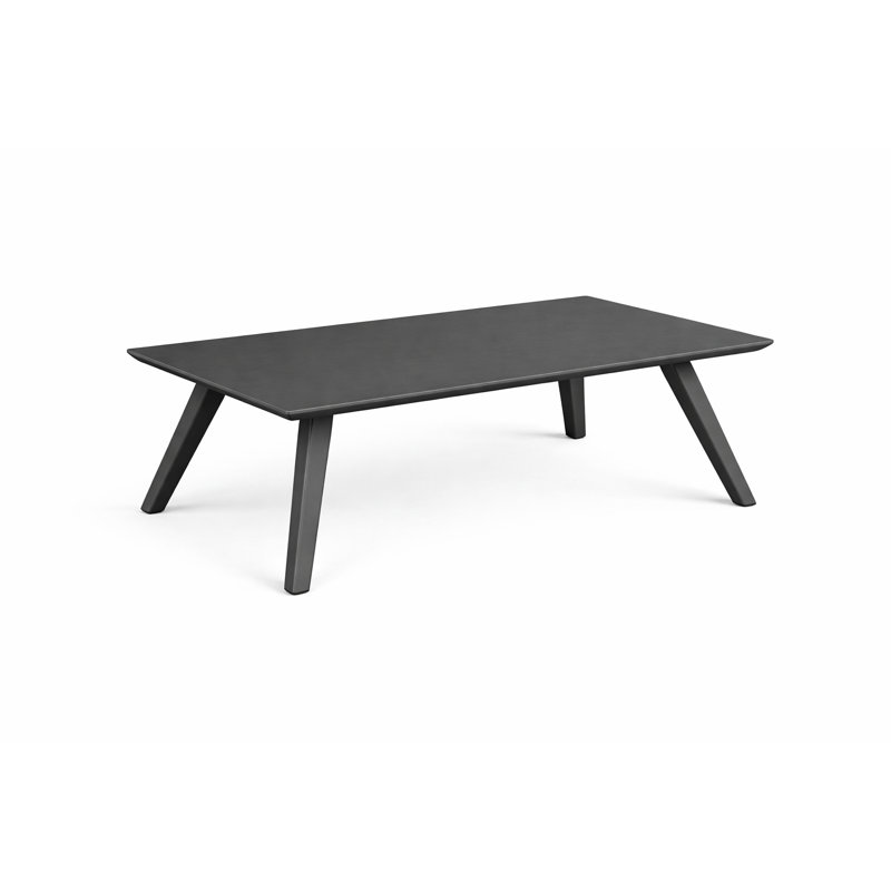  Sunset Modern Outdoor Aluminum Coffee Table, Grey, Gray