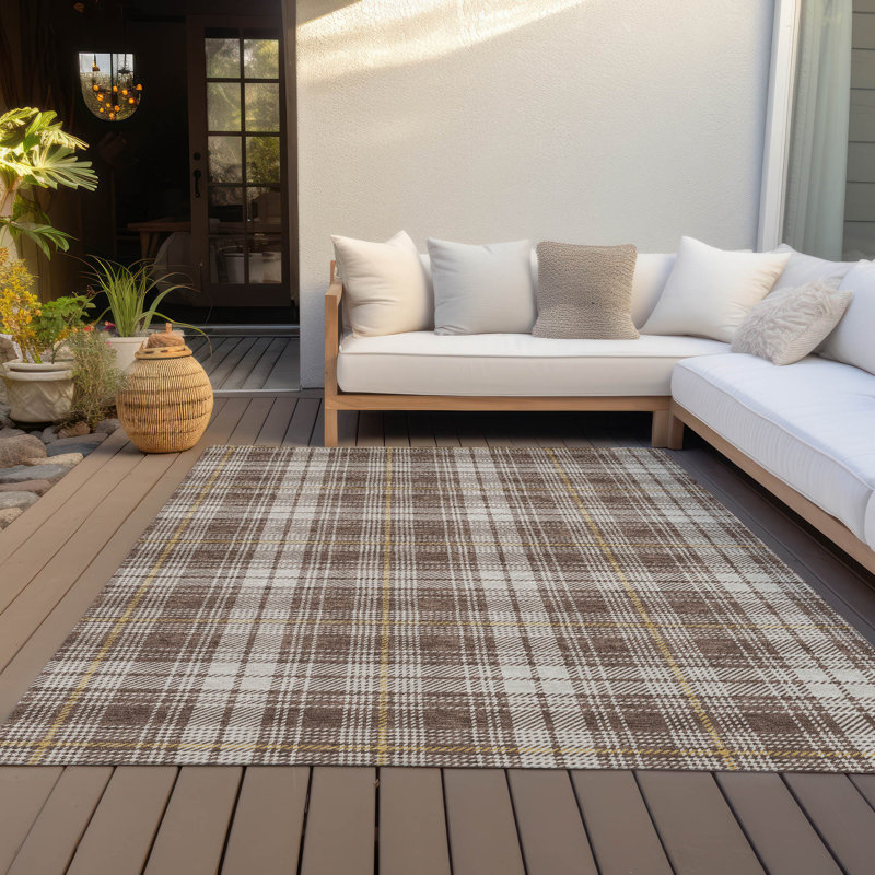  Machine Washable Indoor/Outdoor Chayden ACN993 Beige Rug, Rectangle 10' x 14'