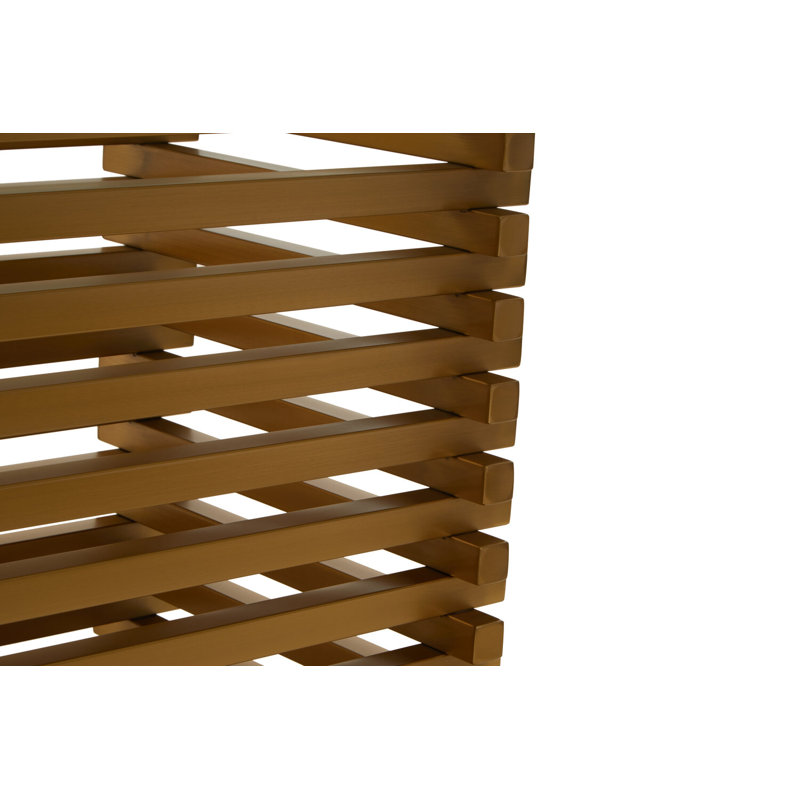 Glass Top Metal Base Dining Table, Gold