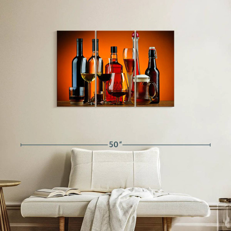Yarlin Glasses Of Alcohol, 24" H x 38" W
