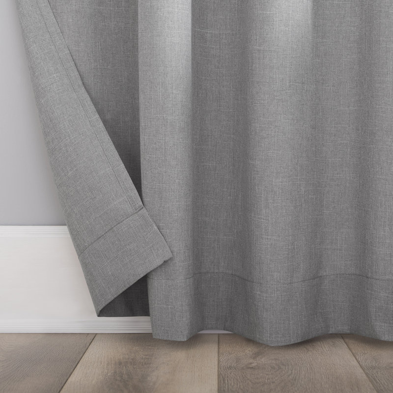 Polyester Semi-Sheer Single Curtain Panel - Basics by Wayfair™, 40" W x 63" L, Dark Gray