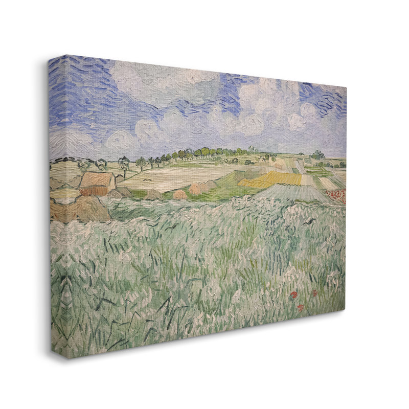 Plain Near Auvers Van Gogh Classic par Vincent Van Gogh - Peinture, H 16 po x l 20 po x P 1,5 po, Toile tendue