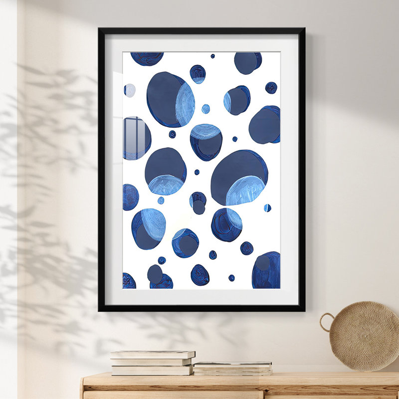 Ultramarine Orbs III - Impression encadrée, H 28,5 po x l 20,5 po, Noir