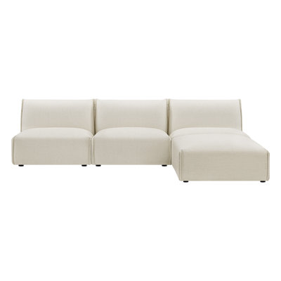 3 - Piece Upholstered Sofa With Ottoman