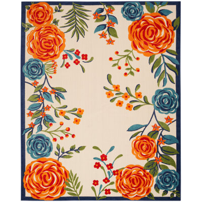 Aloha  Floral Multicolor Indoor/Outdoor Area Rug