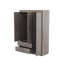 Armoire 3 portes avec 2 tiroirs, effet grain de bois gris